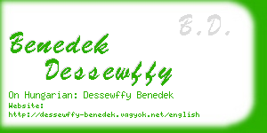 benedek dessewffy business card